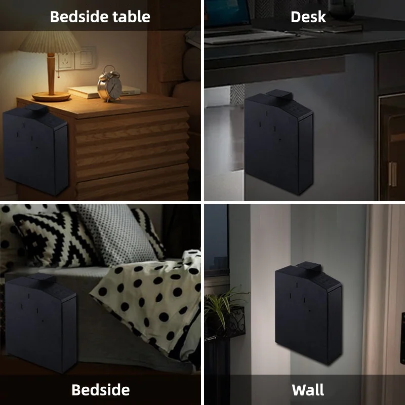 Biometric Fingerprint Key Code 3-in-1 Wall Mounted Pistol Safes Box Pull-out Fingerprint Key Code Safe Gun Box Mute