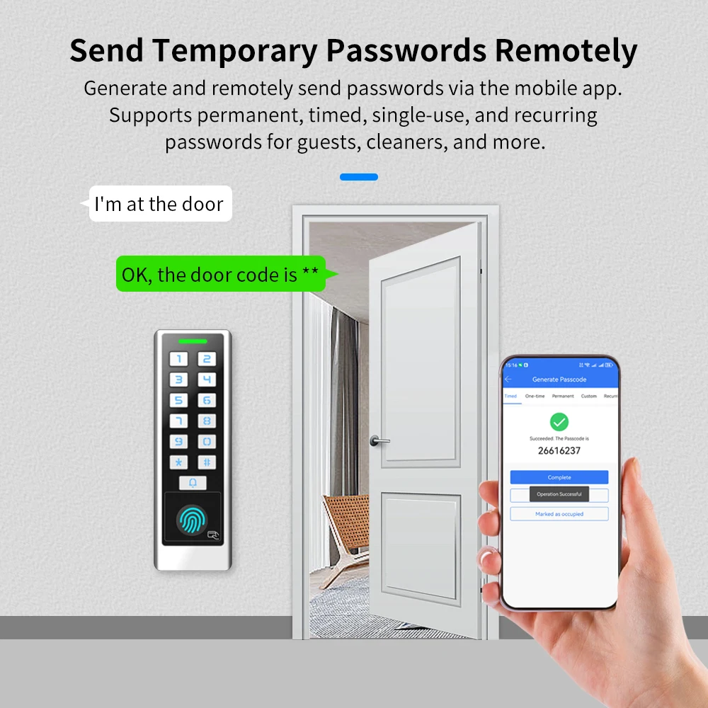 Access Control Smart Door Lock Fingerprint RFID Password Keyless Entry TTLock App Control Deadbolt IP67 Waterproof Zinc Alloy
