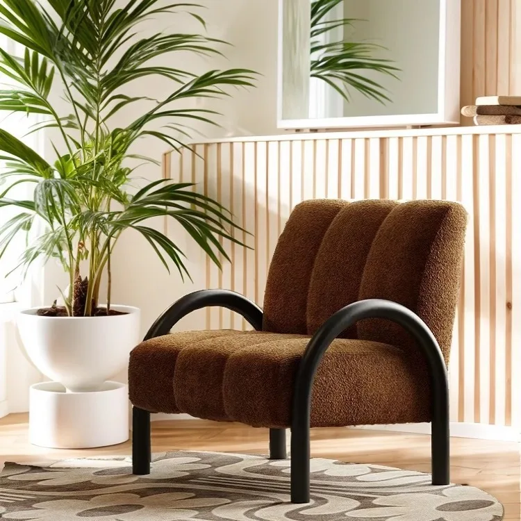 

Homestay leisure chair single sofa small apartment home retro lazy back sofa single chair