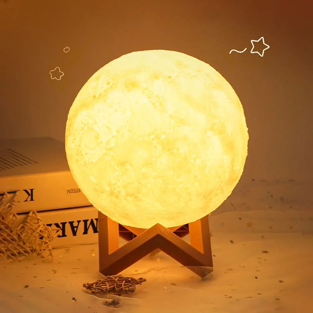 3D Print Moon Lamp Battery LED Night Light Warm Color Moon Lamp Children\'s Night Lamp Bedroom Decoration Birthday Gifts