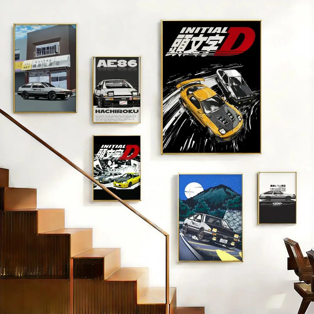 Classic Car AE86 Poster HD Self-Adhesive No Residue After Removal Ideal for All Kinds of Wall Decor
