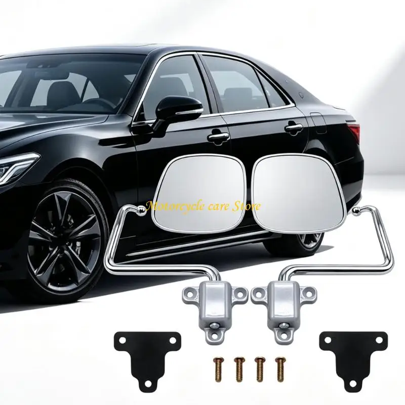 U75F Rounded Rectangular Vehicle Mirrors with Mounted Arms and Bases, Left and Right Parts for BJ40 BJ42 HJ47 FJ40 FJ55 Exterior