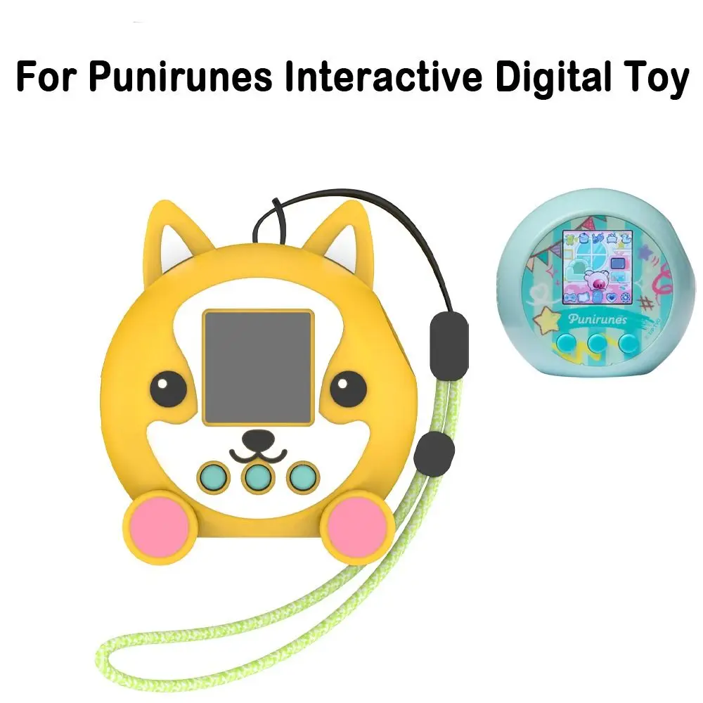 Silicone Cartoon Case Cartoon Dog with Lanyard Protective Cover Shockproof Anti-Scratch for Punirunes Interactive Digital Toy