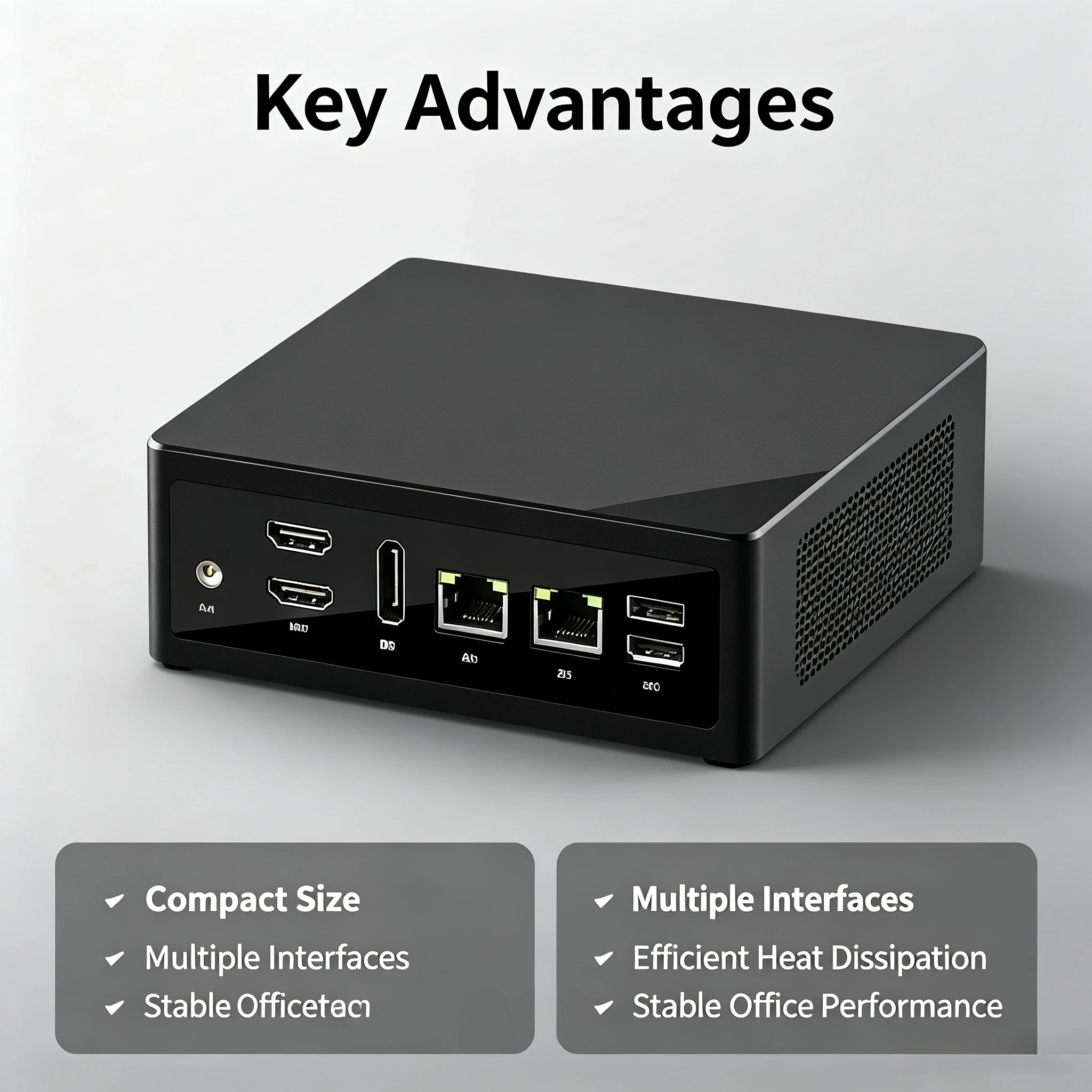 12. Generation N150 / N305 Mini-PC, Dual-NIC, Unterstützung für drei Displays, energiesparender kompakter Mini-Host, kleiner Desktop-Computer