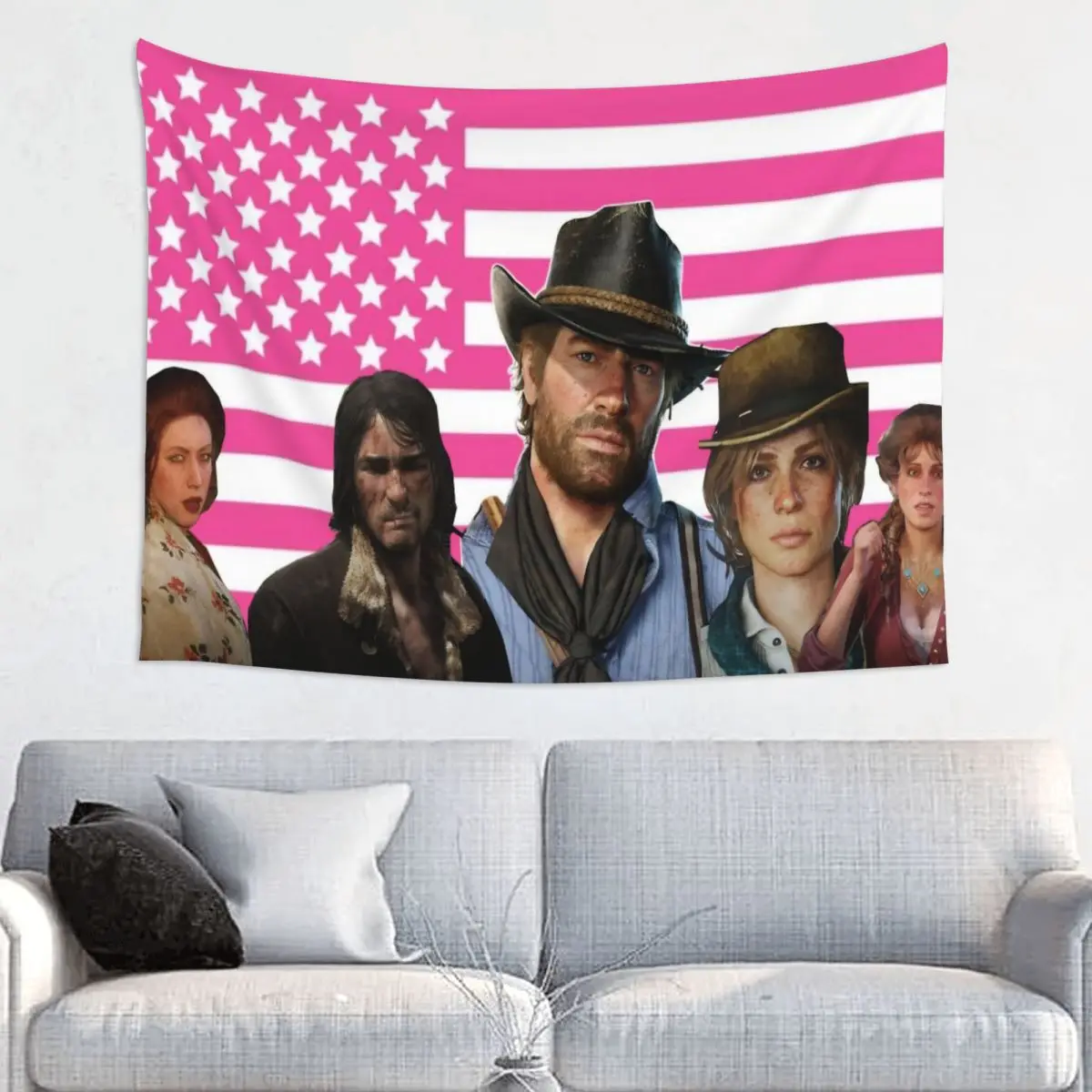 Reds Deads Game Redemptions Tapestry Wall Hanging Hippie Polyester Wall Tapestry John Jack Arthur INS Decoration Room Decor