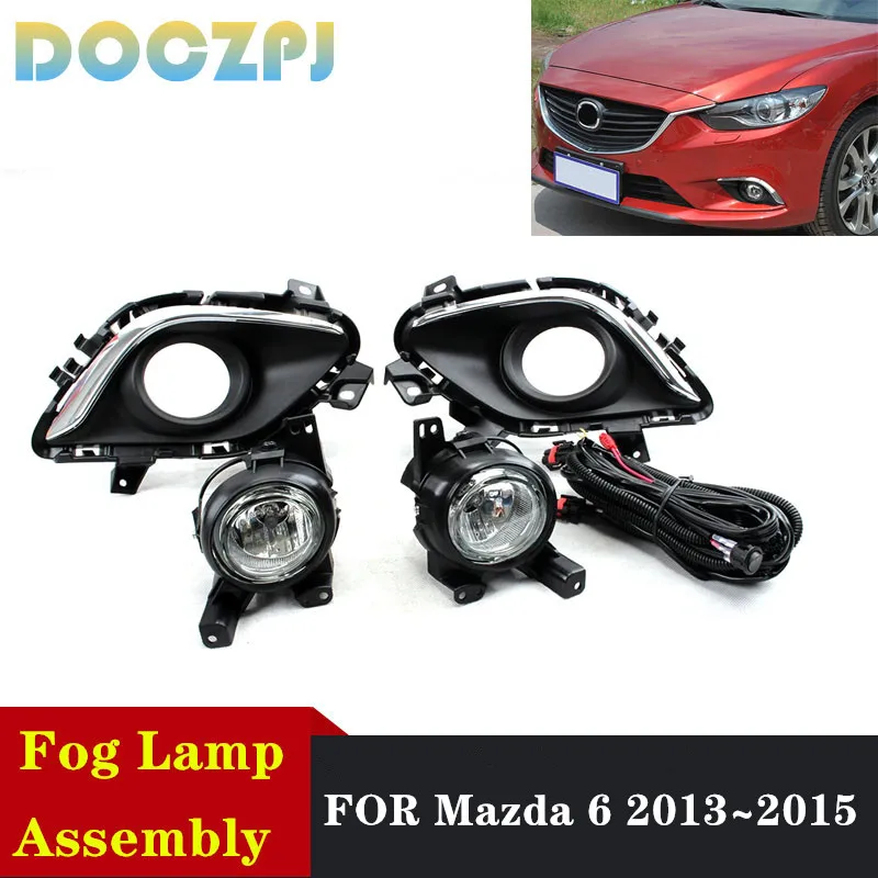 1Set Auto Parts Fog Lights Front Bumper Driving Lamp Assembly Fit For Mazda 6 M6 Atenza 2013 2014 2015 Switch + Wiring