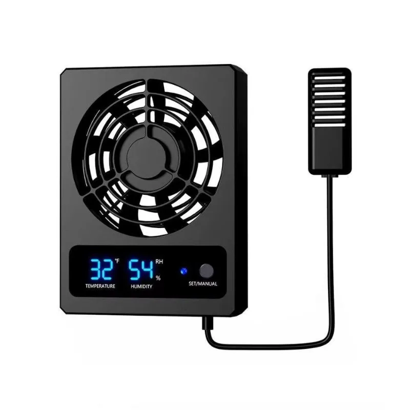 Adjustable Temperature Settings USB Reptile Fans Cooling Fan with a Temperature Sensor