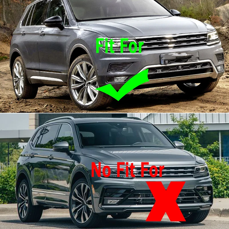 Car Fog Light Shell Grille Fog Lamp Cover Foglamp Grilles For Volkswagen VW Tiguan MK2 2017 2018 2019-2021 5NG853666C 5NG853665C