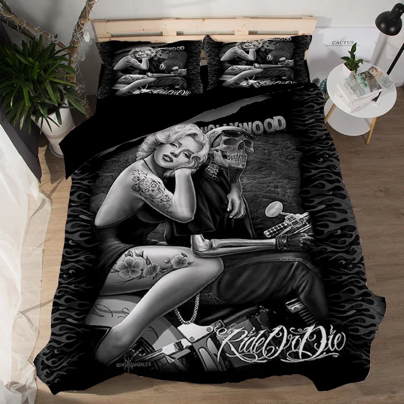 Sexy Goddess Marilyn Monroe 3D Printed Duvet Case Pillowcase Bedding Set Twin Full Queen Size for Bedroom Decor