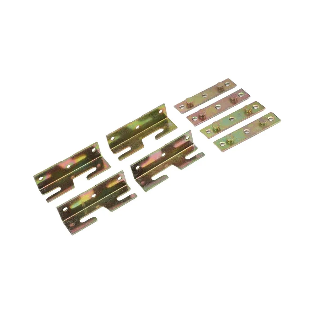 4 Sets Bed Rail Bracket with Non-Mortise Hinge Connector for Bed Frame Reinforcement Cold Rolled Steel Hardware