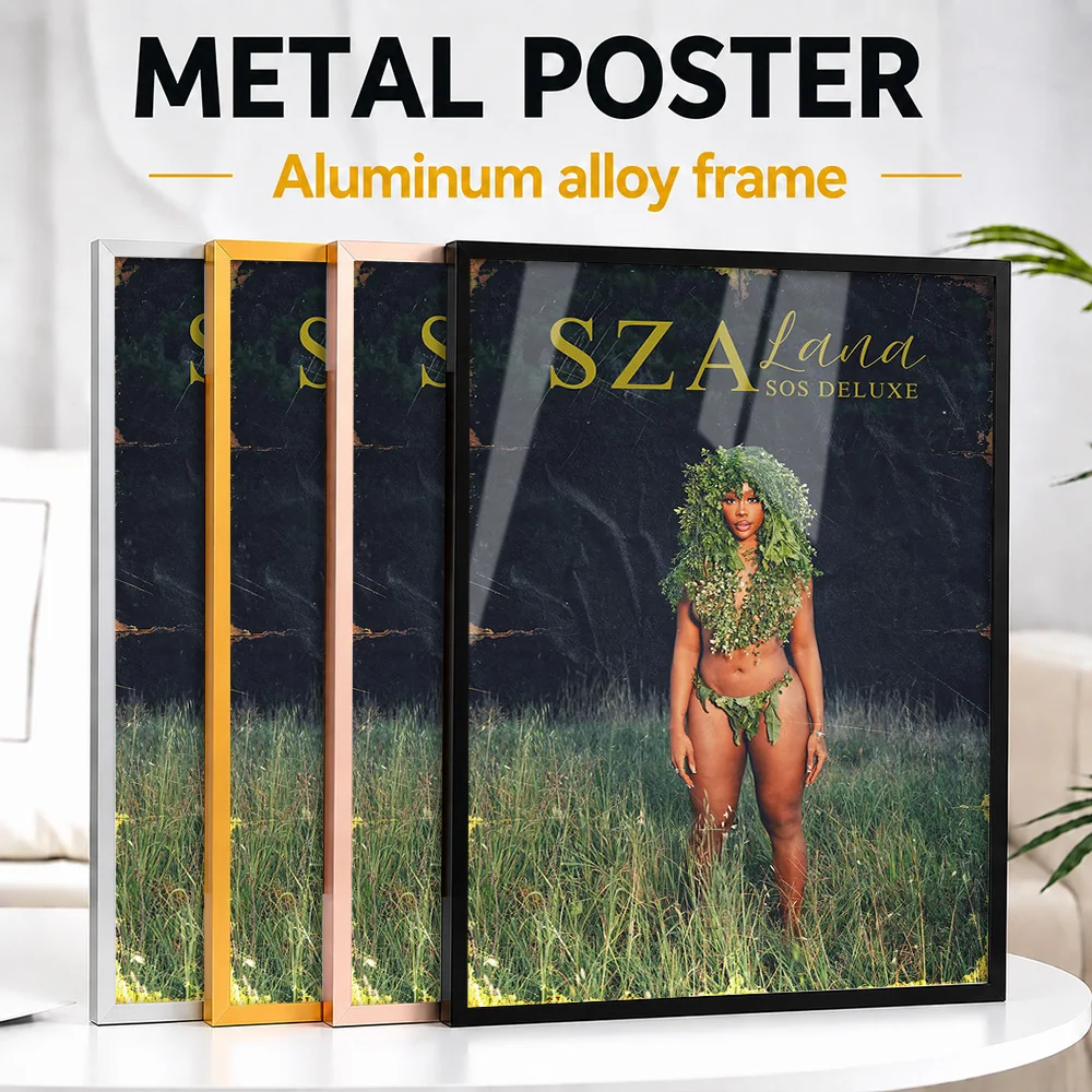 SZA Lana SOS Deluxe Album Framed Aluminum Metal Poster Personalized Photographic Wall Art For Record Room And Recording Studio