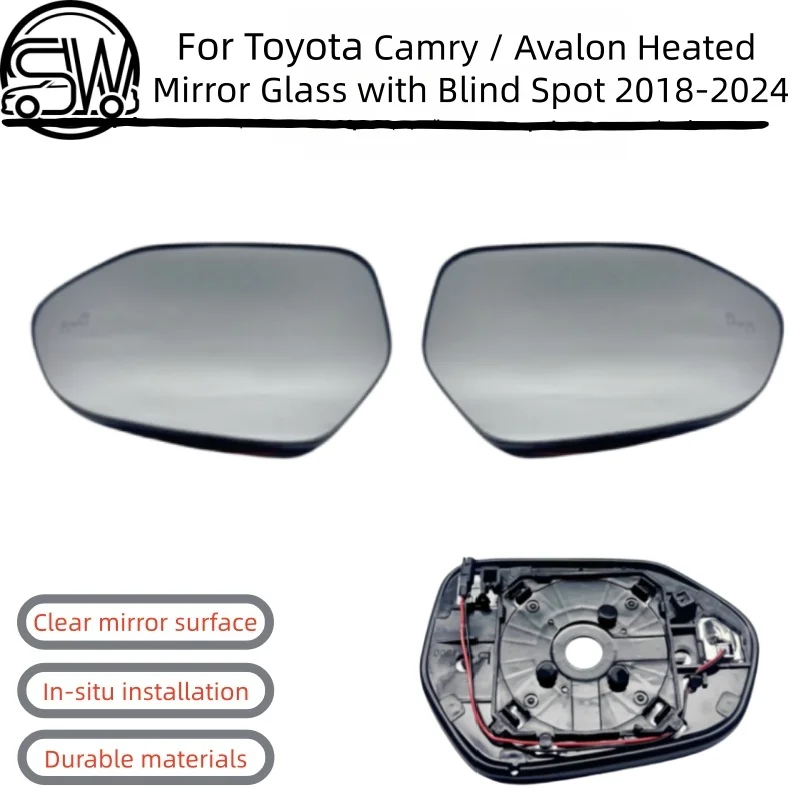 For Toyota Camry / Avalon Left/Right Heated Mirror Glass with Blind Spot 2018-2024