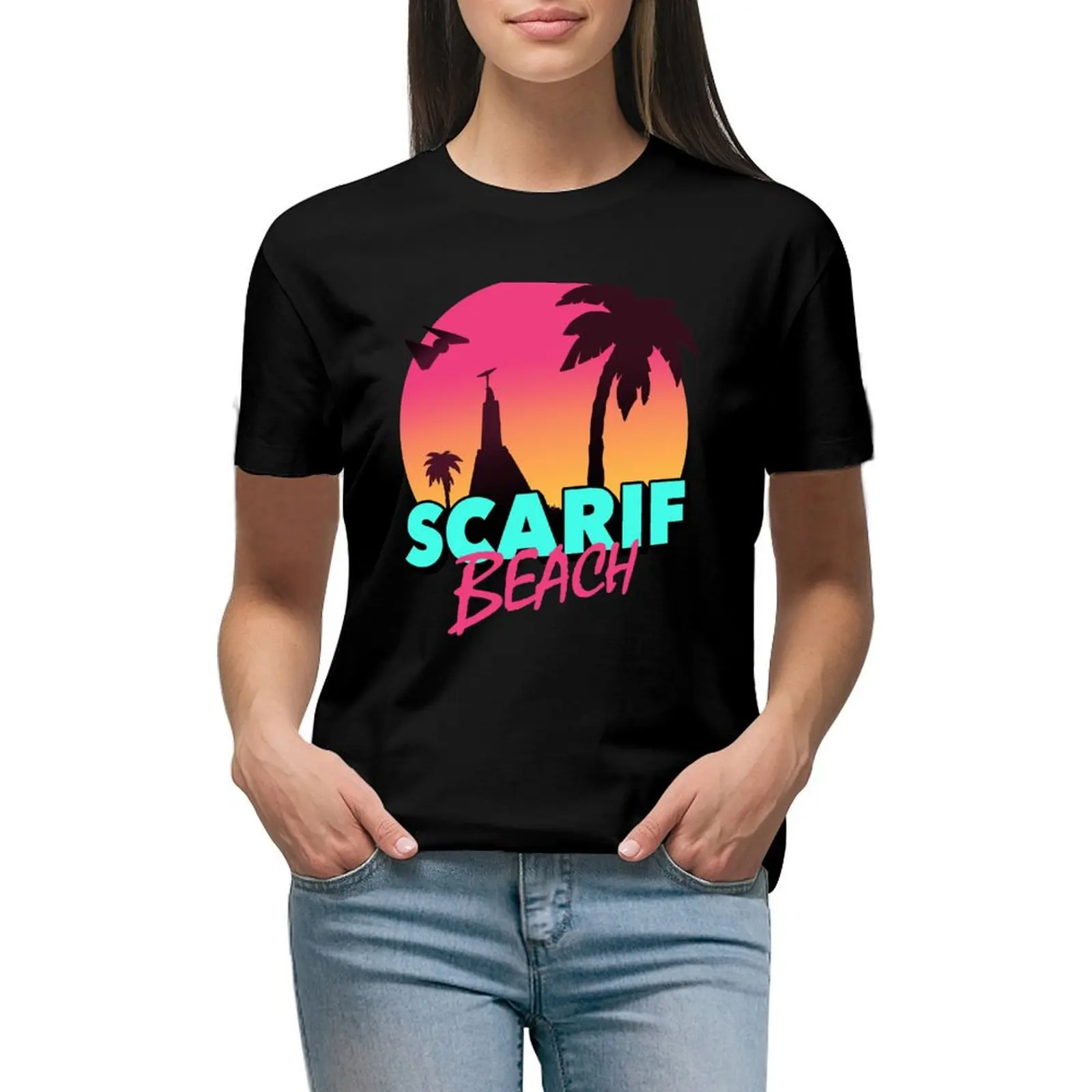 

Scarif Beach T-Shirt customs oversized summer clothes rock and roll t shirts for Women