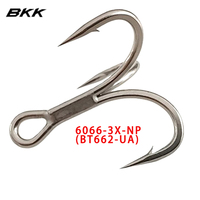 BKK  6066-3X-NP Treble Hook BT662-UA Triple Fishing Hooks 2# - 16# UltraAntirust Fishhook For Saltwater Freshwater Fishing