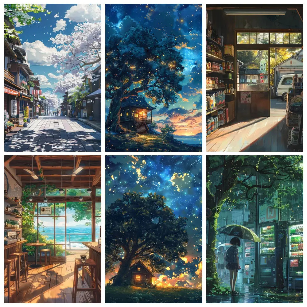 

DIY Full Diamond Painting Rainy Day Girl Mosaic Adult Dot diamond cross stitch set living room bedroom decorative painting