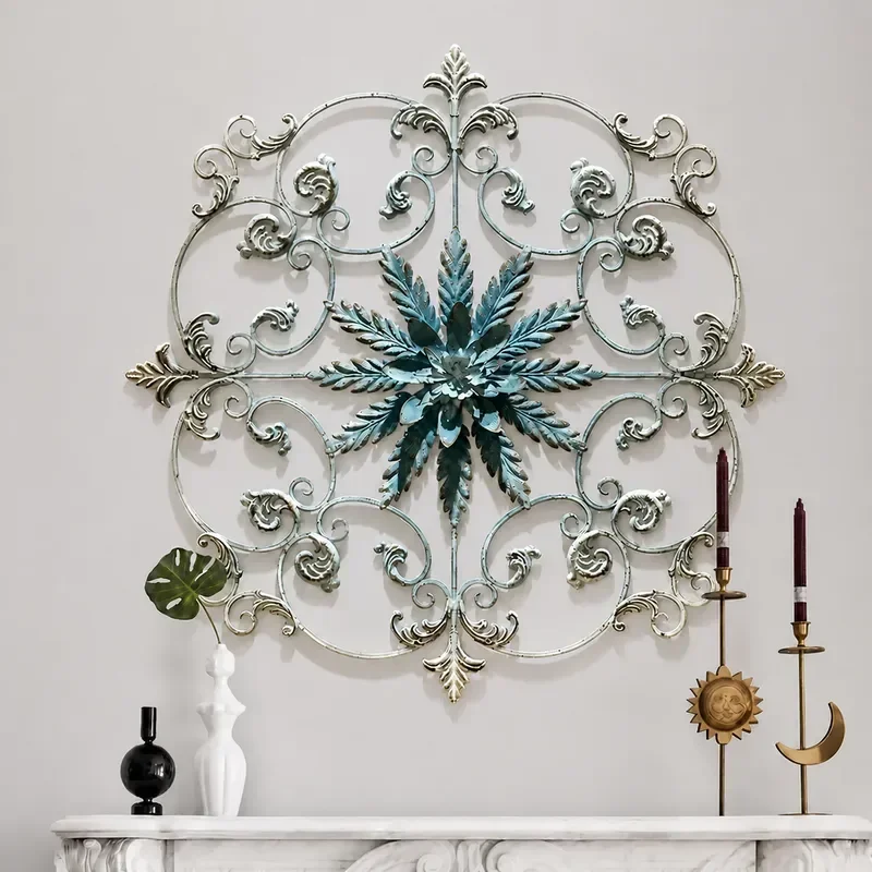 Moroccan Solid Wood Wall Clock Creative Retro Carved Silent Round Decorative Hanging Art Clock Bedroom
