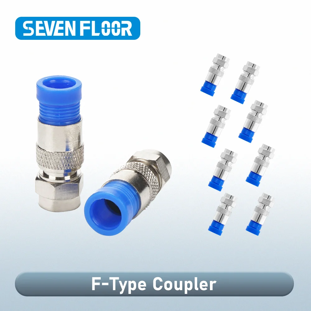 10pcs RG6 Compression Connectors RG6 F Type Connector Coax Coaxial Compression Fitting Waterproof Connection Blue and Black