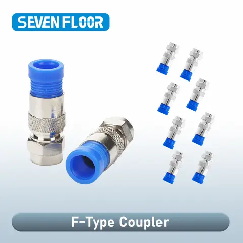 10pcs RG6 Compression Connectors RG6 F Type Connector Coax Coaxial Compression Fitting Waterproof Connection Blue and Black