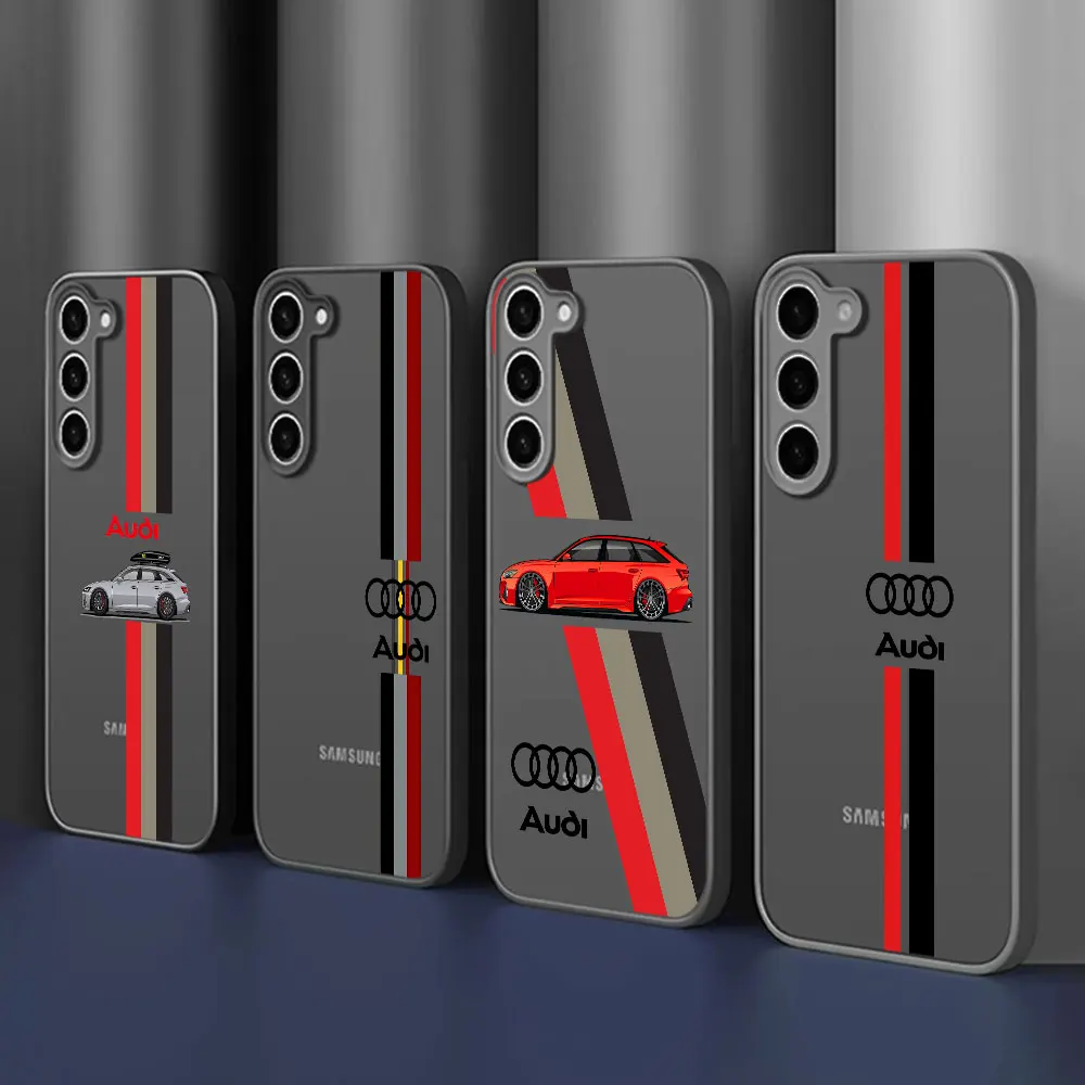 Matte Frosted Case For Samsung Galaxy A55 A16 A17 A54 A21s A51 A31 A36 A52 A14 A23 A33 A22 A24 Phone Cover Sports Car A-Audi
