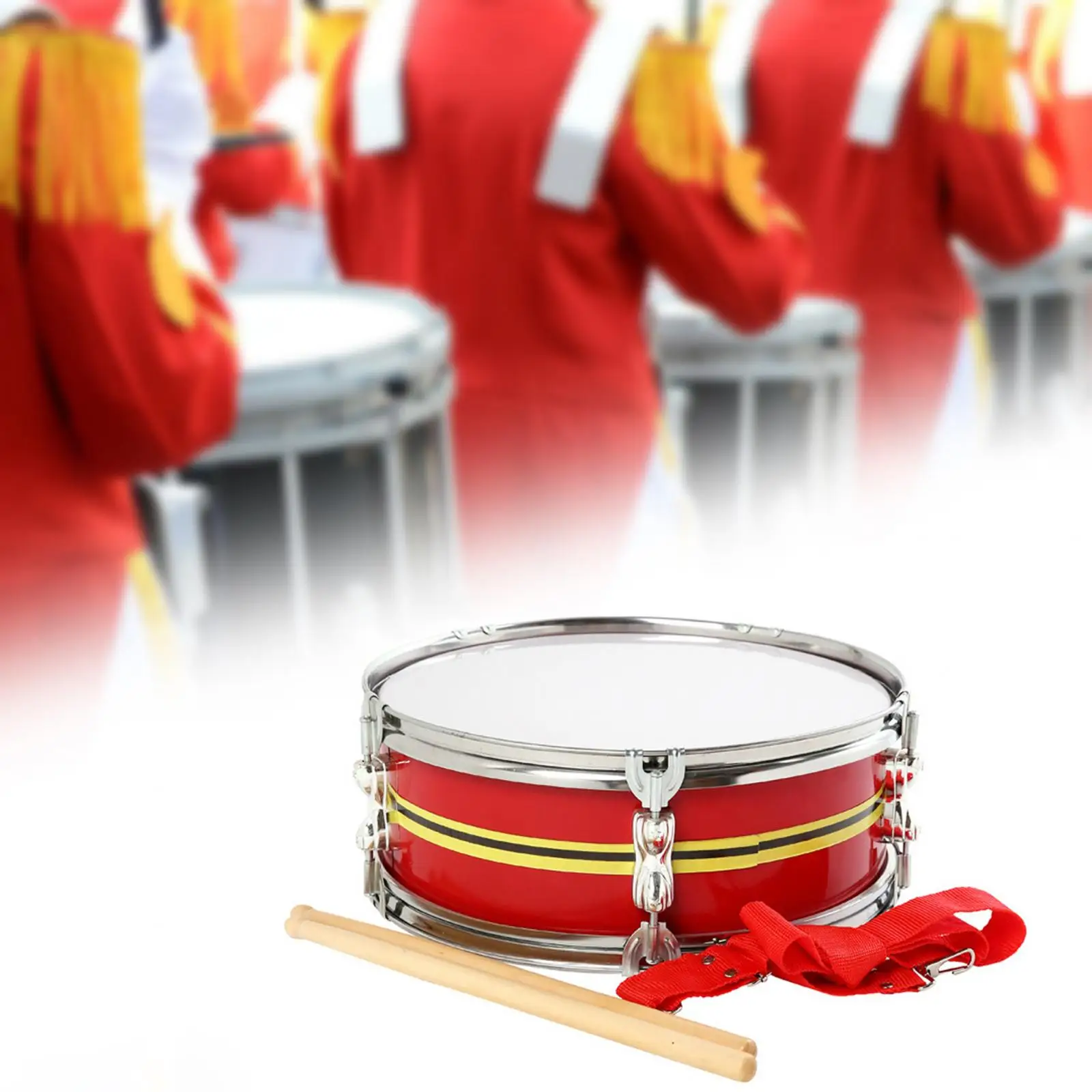 13inch Snare Drum Percussion Instrument with Shoulder Strap Portable Music Drums Musical Instruments for Kids Beginners Teens