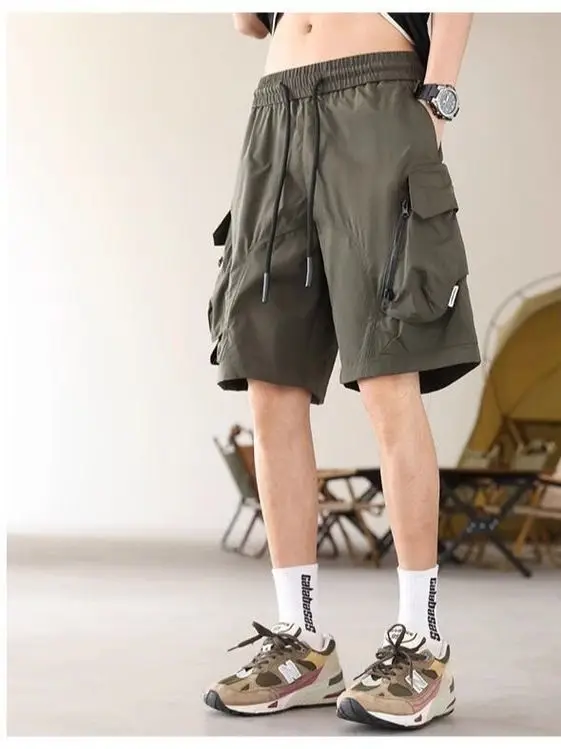 

High Waist Loose Fit American Sle Faionable Men's Workwear ort orts Five Inches Long Summer New Arrivals