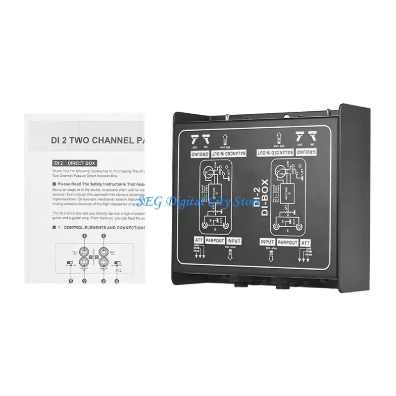 U75B Dual-Channel Passive DI-Box Box Balanced & Unbalance Converter Tool