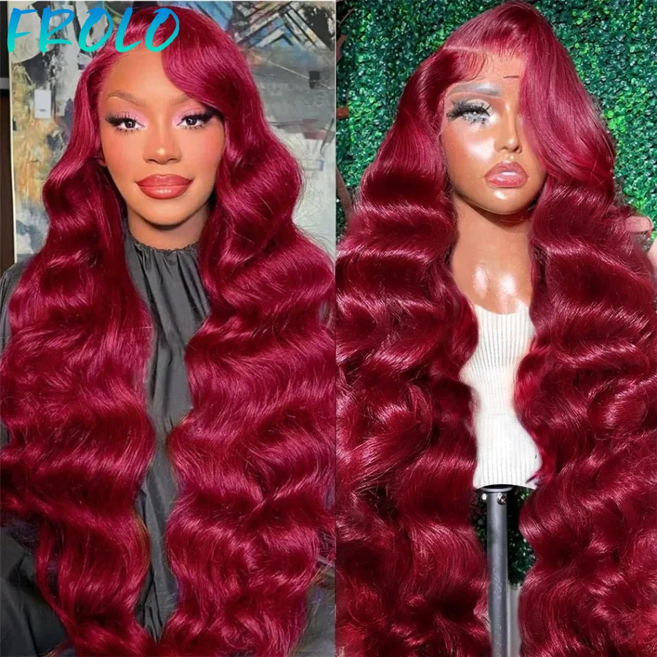 13X6 Hd الدانتيل الباروكات الأمامية 99J بورجوندي 250 الكثافة الجسم موجة البرازيلي خصلات الشعر المستعار الإنسان شعر مستعار 36 في للنساء السود 100% شعر الإنسان #1