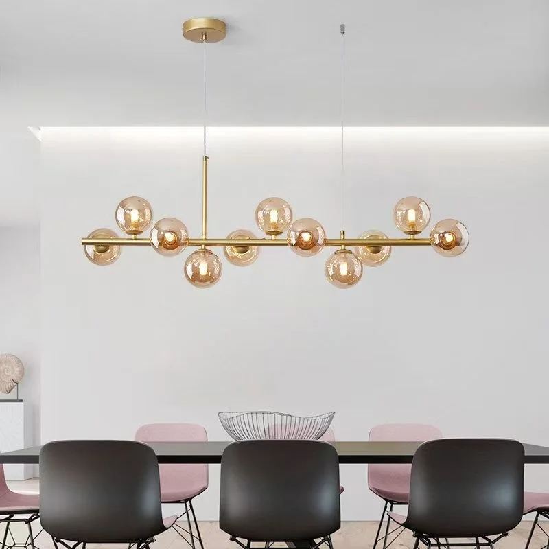 Modern Nordic Pendant Light Golden Glass Ball Light Kitchen Living Room Dining Room Light Luxury