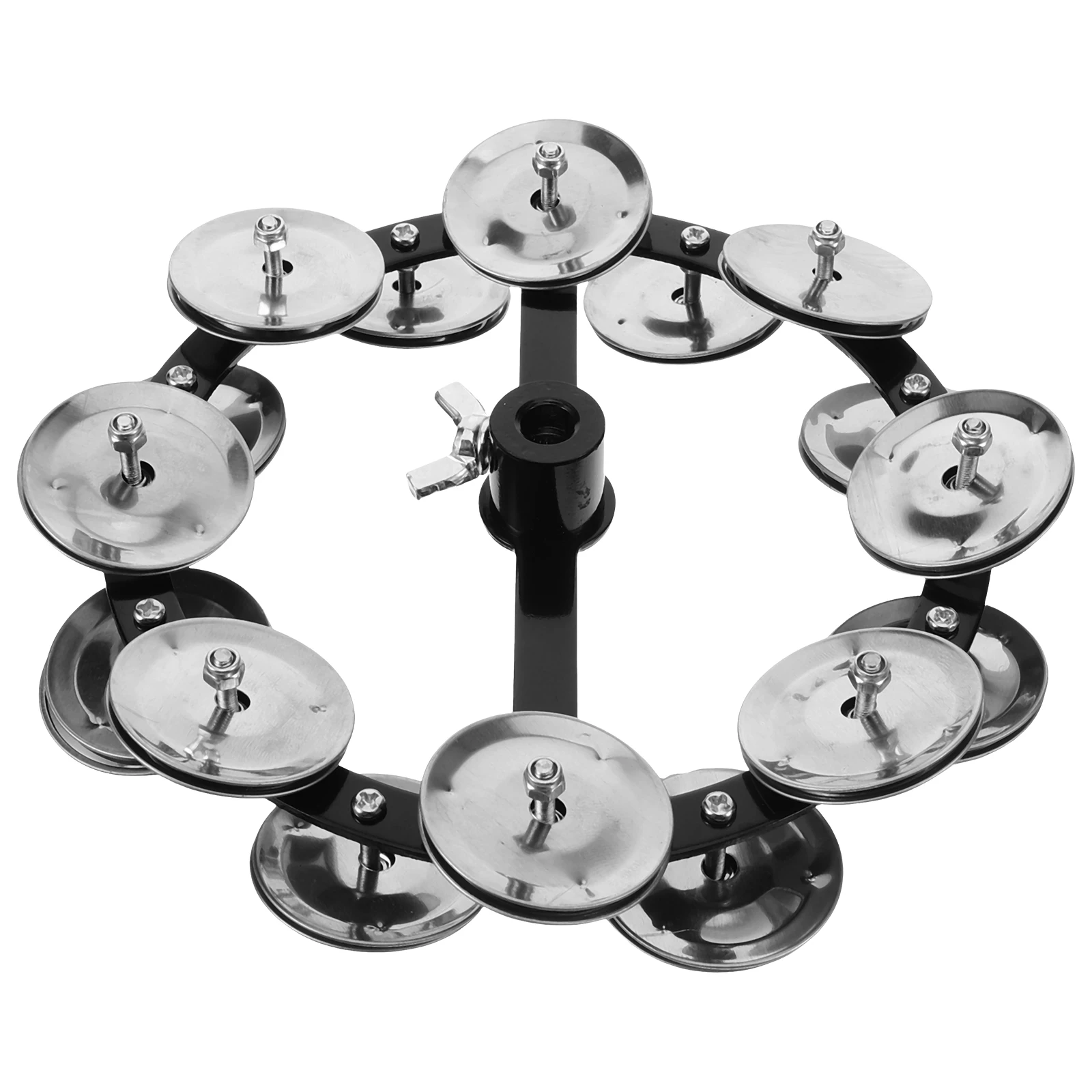 

Hi-hat Bell Tambourine Cymbals Vintage Silver Color Double Row Hi-hat Tambourine for Kids Drum Kit Percussion Instrument