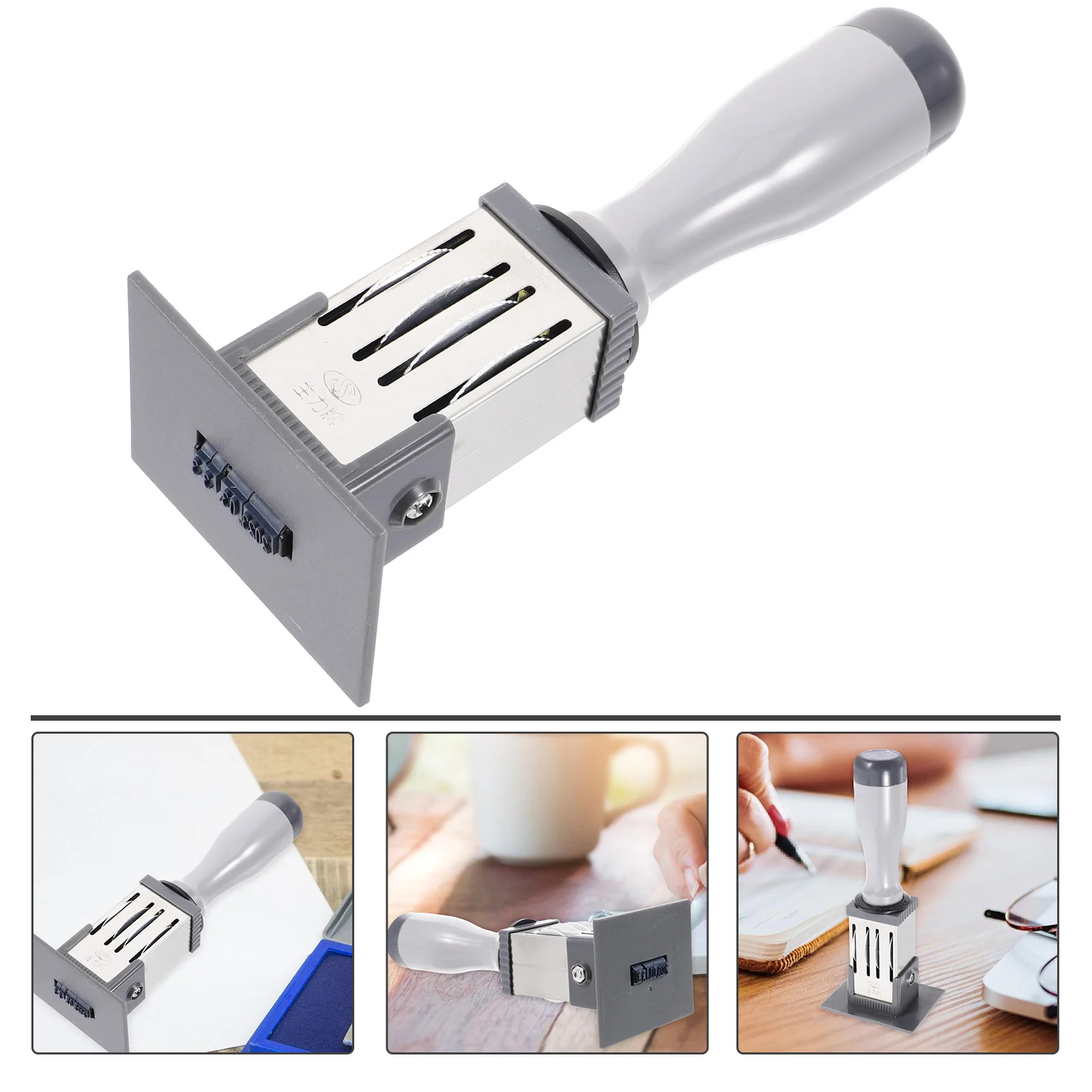 Date Stamp Material Multi-use Time Portable Stamper Silver Daily Handheld Office
