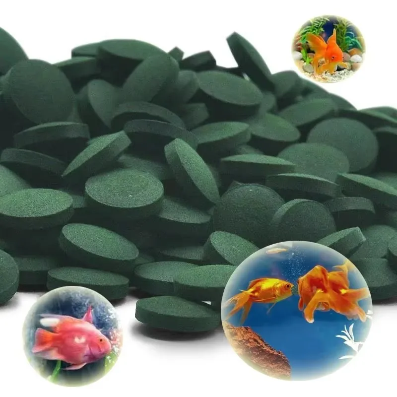 100-2500Pcs High Purity Spirulina Tablets, Seaweed Concentrate, Favorite Pet Food, Fish Crystal, Red Shrimp, Fish Food, Aquarium