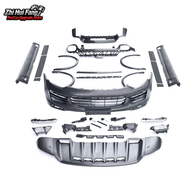 

Suitable for 15-17 Cayenne 958.2 Upgrade Turbo Front Bumper Assembly Including Daytime Running Fog Lights + GTS Surround