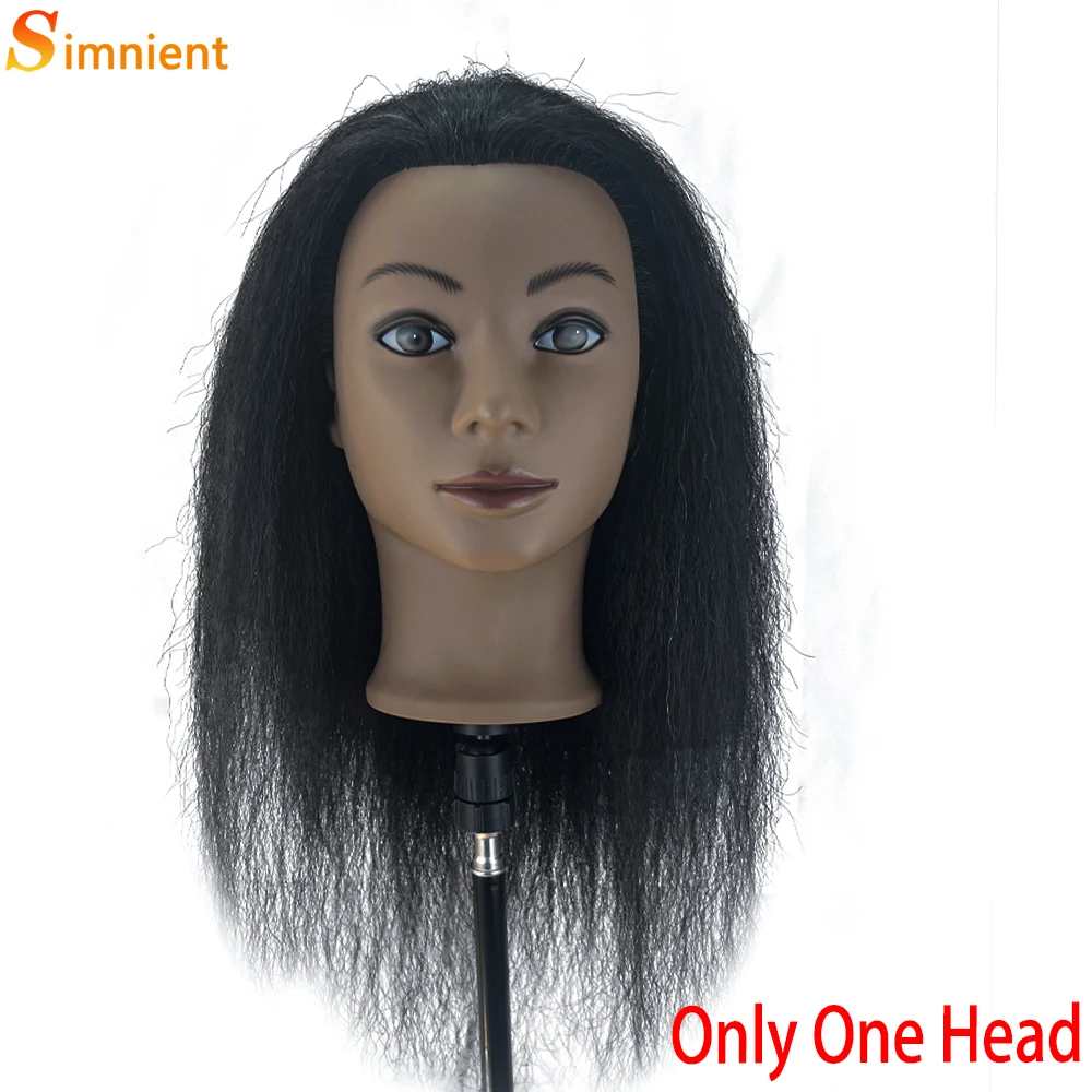 Afro Mannequin Hoofden voor Vlechten Maniquí Haar Poppen Echte Menselijke Training Kapper Model Natuurlijke vrouwen Kappers Kit Pruiken