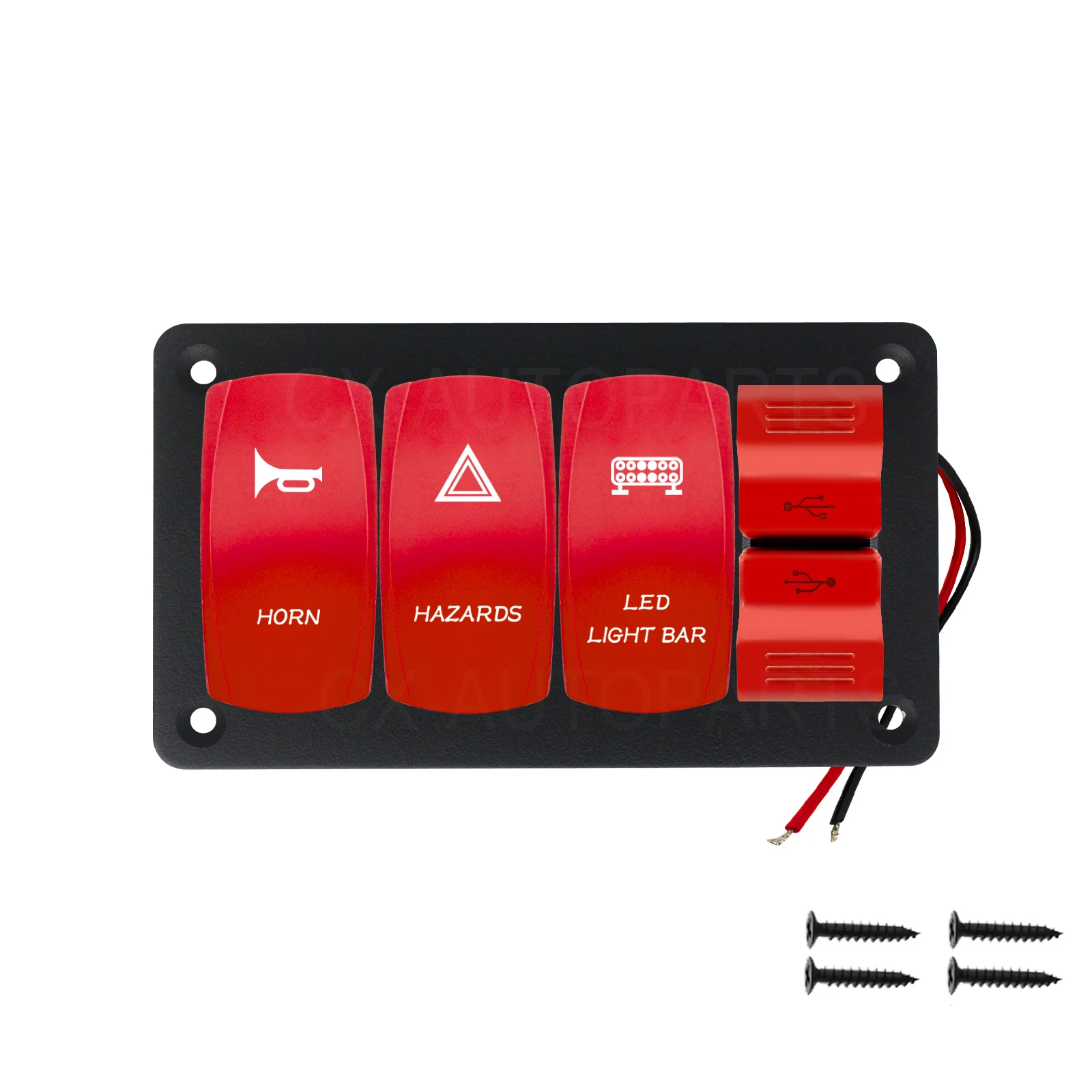 

Панель тумблера 12 В, звуковой сигнал Harzard, светодиодная панель переключателя с USB-зарядным устройством типа C для грузовика, автомобиля, квадроцикла, внедорожника, джипа, лодки