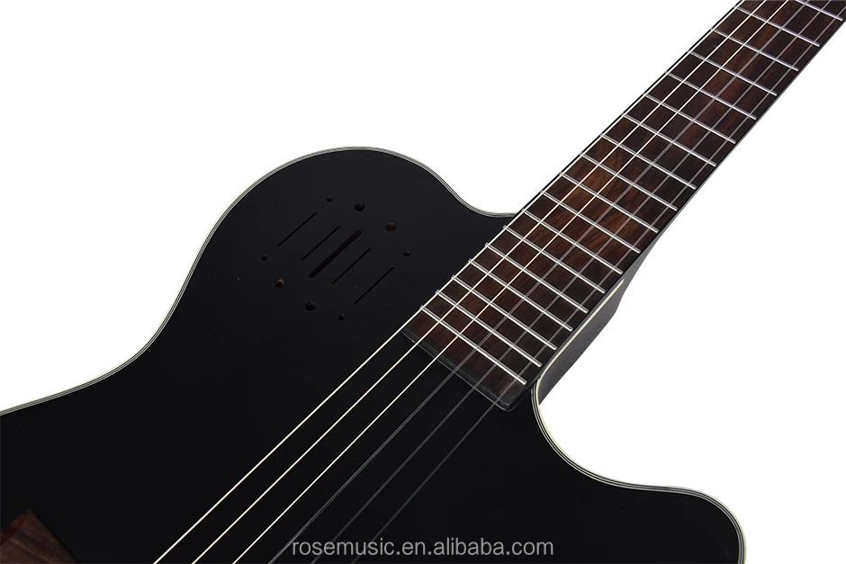 39-inch Nylon Silent Guitar with Spruce Top Rosewood Back/Side Classic Silent Electric Guitar Semi-Silent Front Pickup
