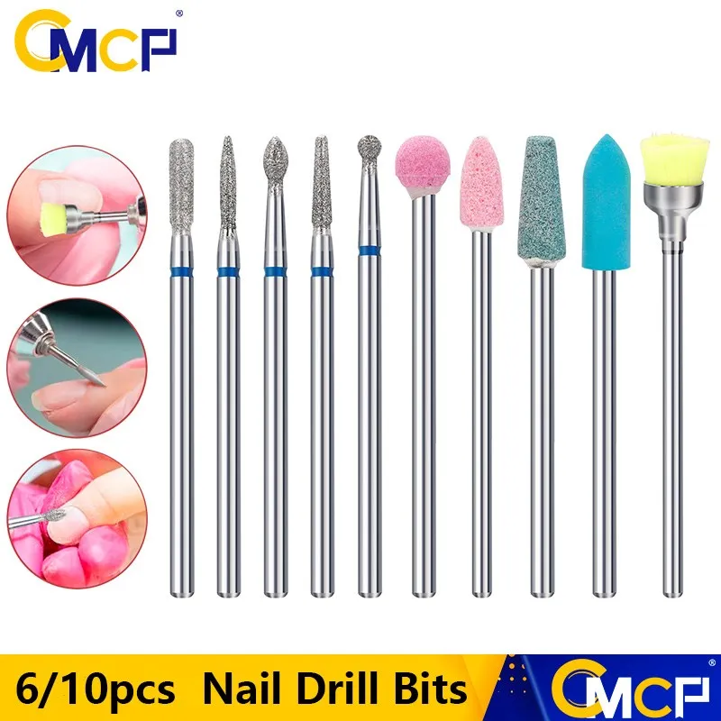 

CMCP Nail Drill Bits Milling Cutter Set Files Art Tools Nail Polish Manicure Rotary Grinding Head Bits For Cuticle Accessories