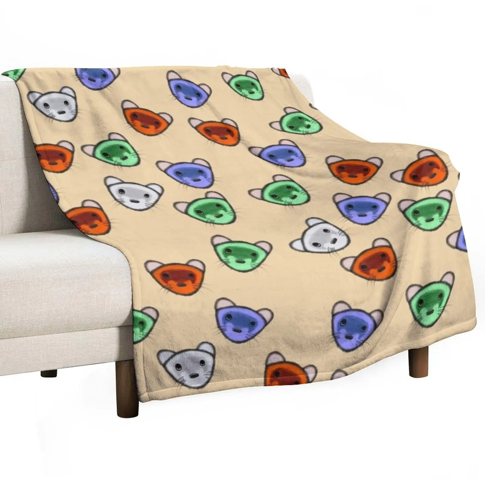 

RGB Ferrets Throw Blanket for sofa Sofas Stuffeds Large Blankets
