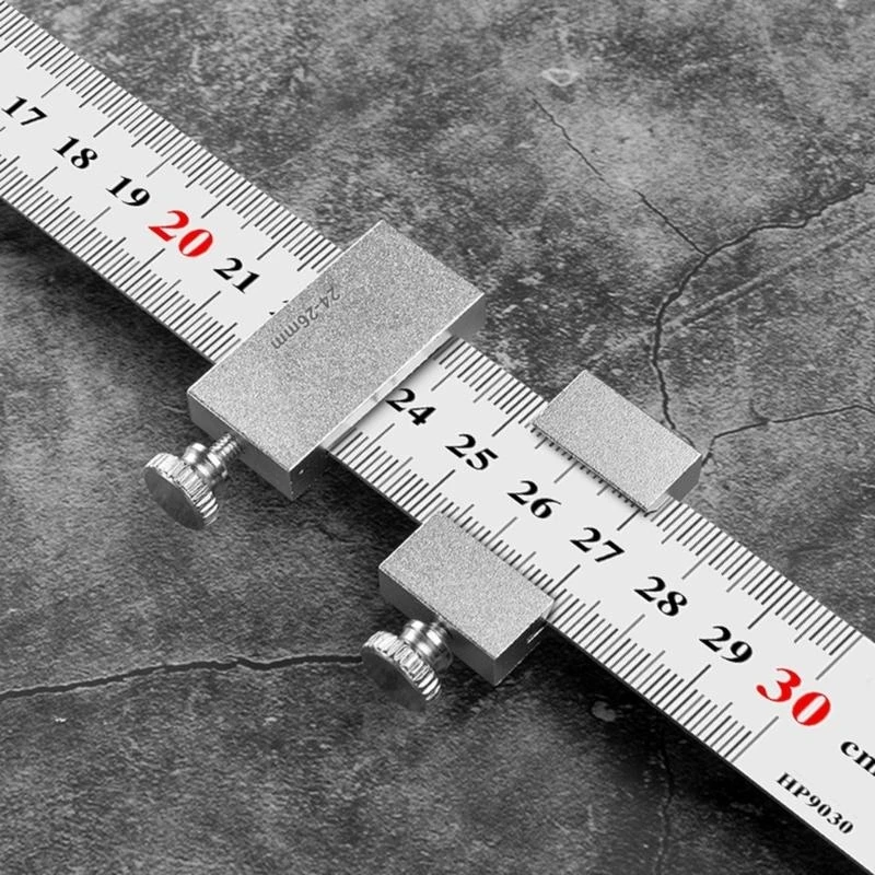 

Aluminum Carpentry Square 15/20/30/40cm Carpenter Scribing Ruler with Slide Stop Measuring Marking Gauge Pocket Ruler