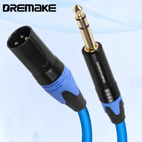 DREMAKE Mikrofon Kablosu XLR 3-Pin - Jack 6.5mm Mikrofon Kurşun Aux Kablosu TRS 6.35 mm/6.5 mm Erkek - XLR Erkek Kablosu Amplifikatör AMP için