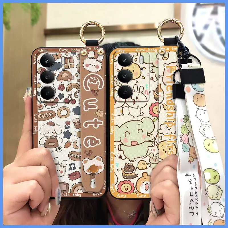 

Soft case Cartoon Phone Case For Realme C75 Kickstand Anti-knock Lanyard Fashion Design Shockproof Dirt-resistant ring