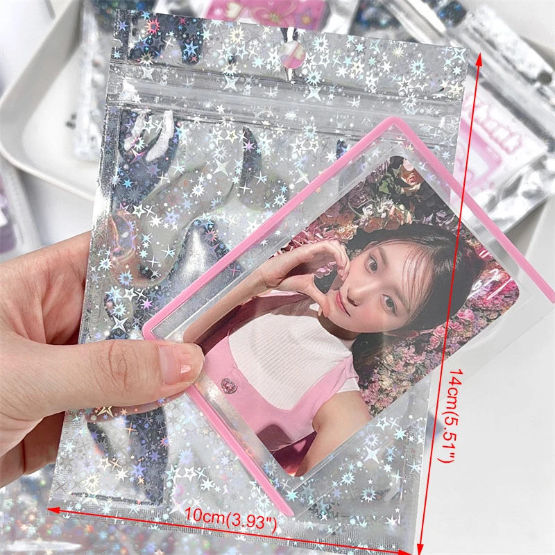 10PCS Laser Transparent Packaging Bag With Zip Lock Gift Jewelry Food Storage Bag PVC Business Package Bag