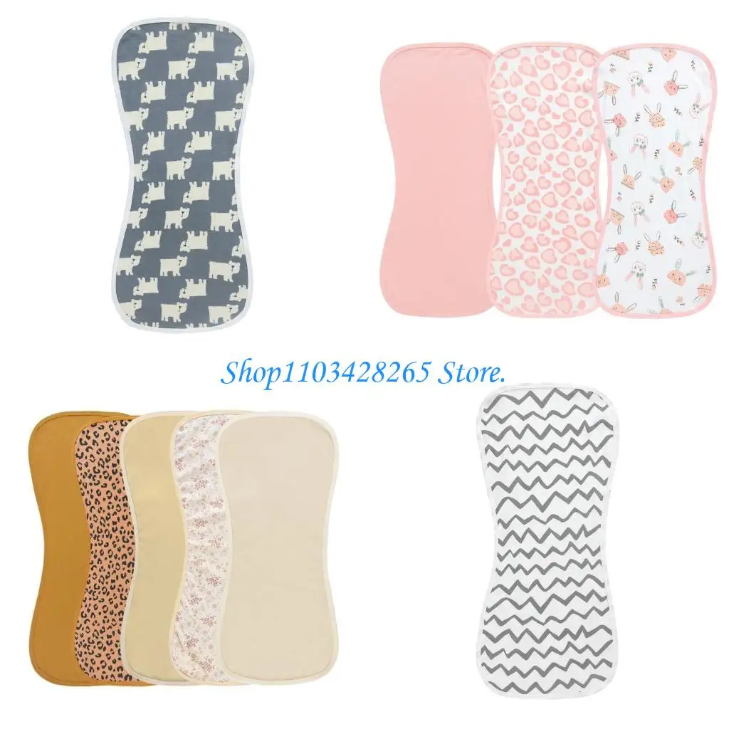 

5pcs/3pcs Soft Baby Burping Cloths Cotton Breathable Tething Bib Comfortable Newborns Shoulder Pad Face Towel G2TE