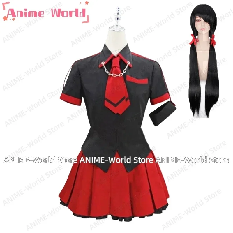 《Tamaño personalizado》Anime Blood-C Kisaragi Saya Girl Peluca de disfraz de cosplay uniforme de tela