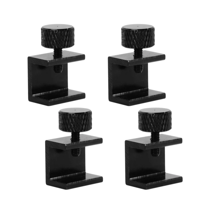 4Pcs 3D Printer Glass Bed Clips Heatbed Adjustable Clamps Aluminium Alloy Heated Bed Clips Black 896C