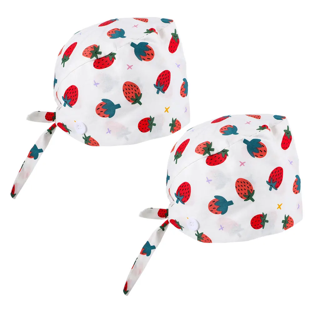 

2 pcs Cap Scrub Scrubs For Women Hats Medical Lab Hats Nursing Caps For Nurses Women With Buckle Scrub Caps Wear