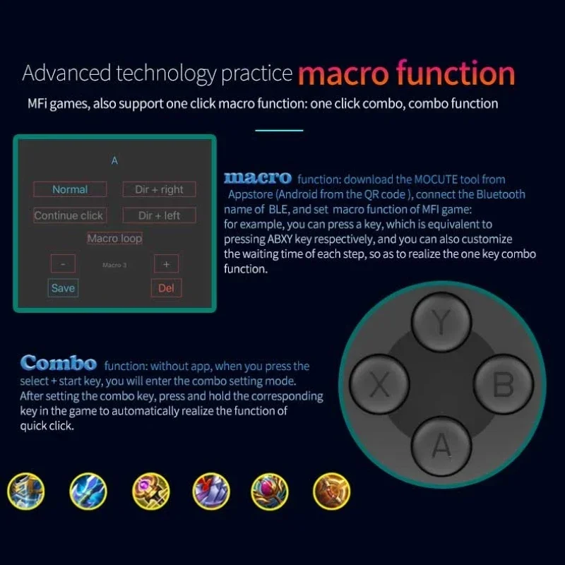 Joystick Gamepad Ponsel untuk iPhone Android Kontrol Bluetooth Pengontrol Trigger Pubg Mobile Game Pad Gaming Ponsel Mando