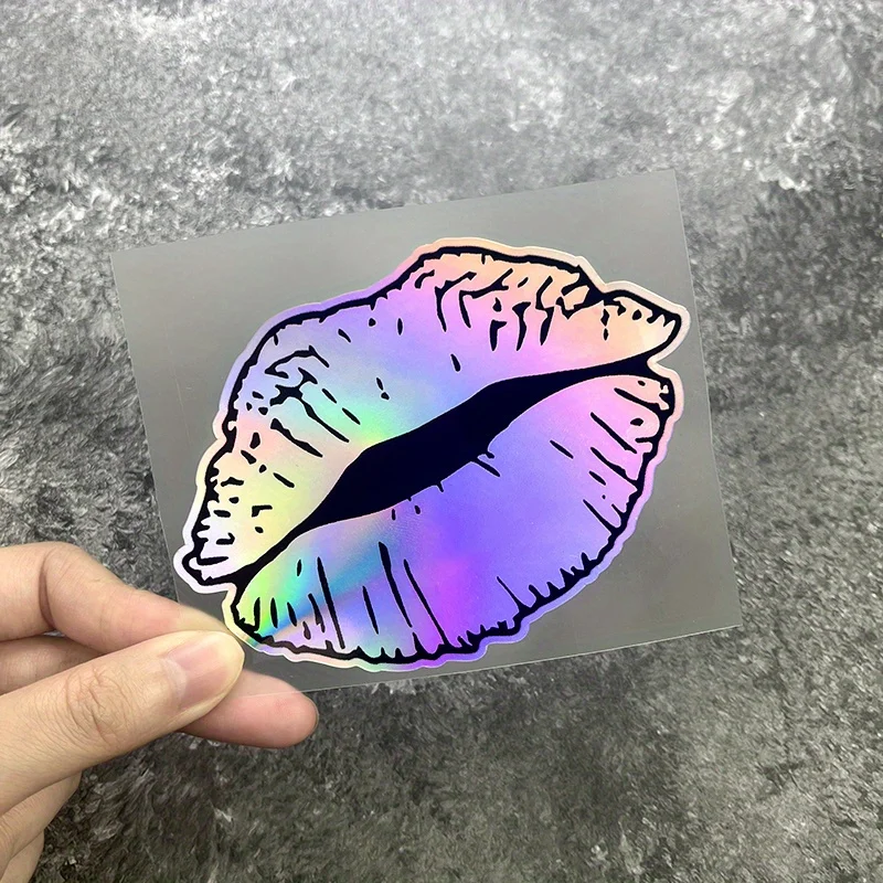 A Creative Kiss Lips Motorcycle Sticker for Body Modification Decoration Covering Scratches on The Side Fuel Tank And Windshield