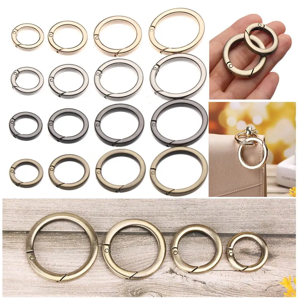 quality Zinc Alloy Hooks Round Push Trigger Snap Clasp Clip Carabiner Purses Handbags Bag Belt Buckle Spring O-Ring Buckles