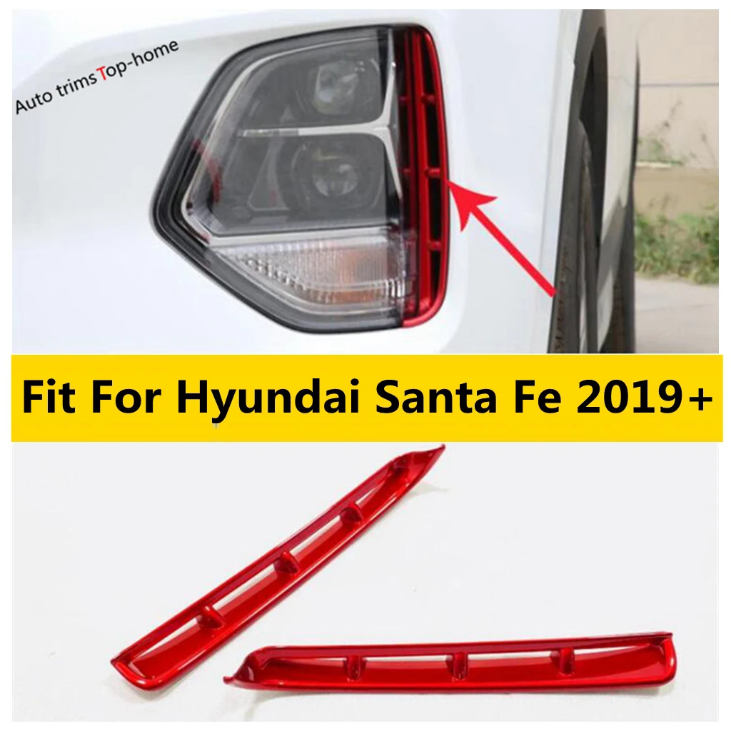 

Front Head Fog Light Lamp Eyelid Eyebrow Decoration Frame Cover Kit Trim Fit For Hyundai Santa Fe 2019 - 2023 Car Accessories