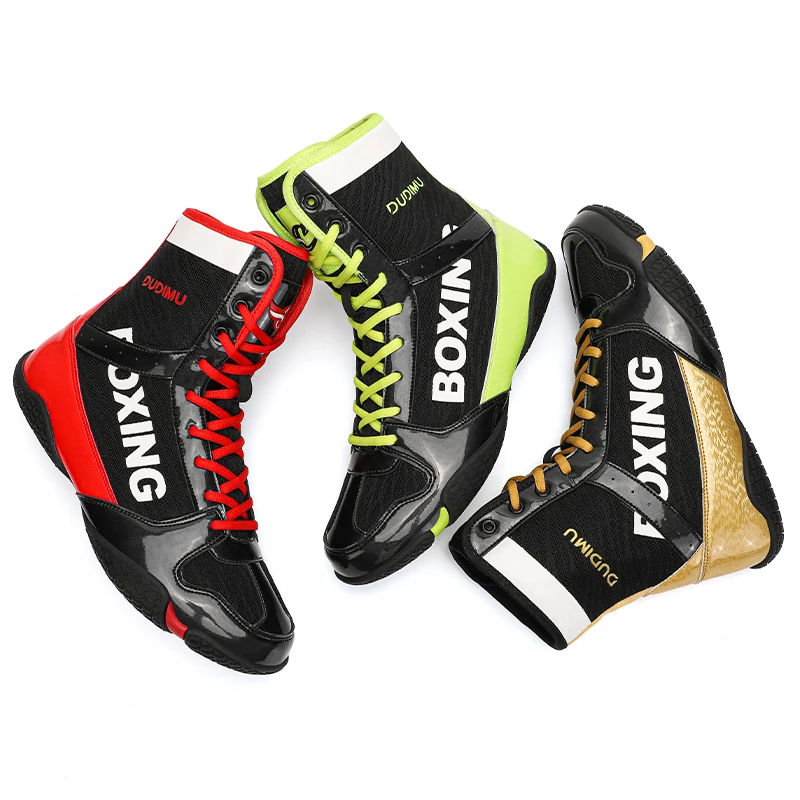 Nuevos zapatos de boxeo profesionales, zapatillas de boxeo de lujo para hombres, zapatos de boxeo de lucha para mujeres y niños, lucha ligera para exteriores